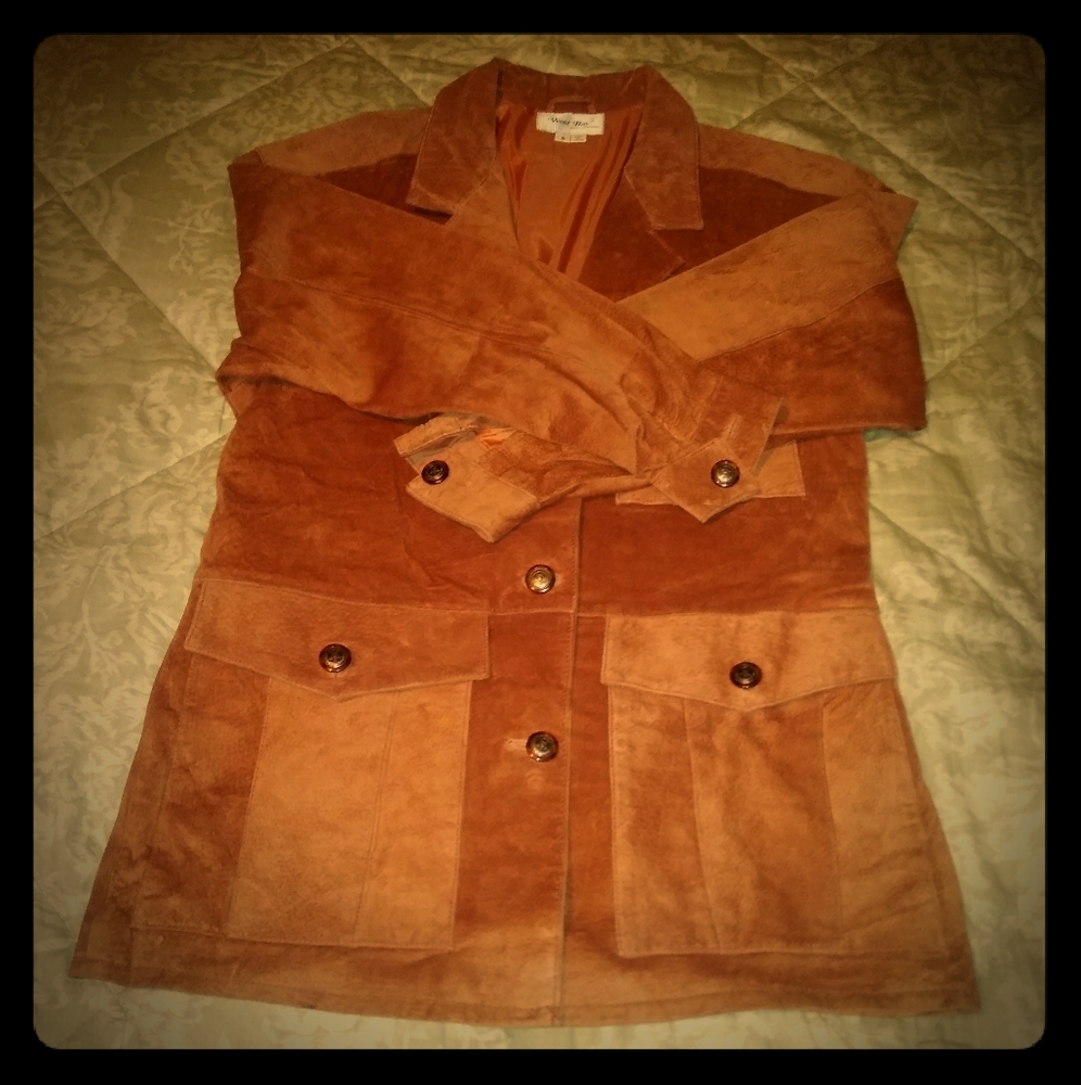 Beautiful Rust Leather Suede Coat/Jacket